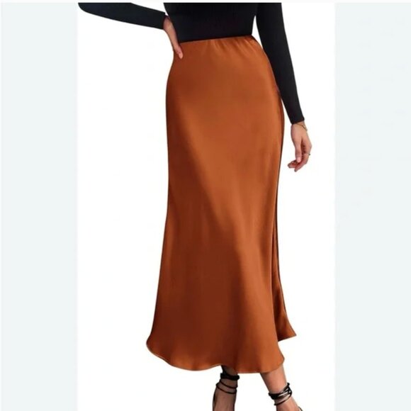 ZARA SATIN EFFECT MIDI SKIRT NWT - Picture 8 of 12